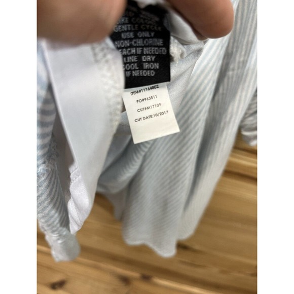 Torrid Dress 1X Light Blue White Stripe Off Shoulder Ruffle Sleeve Festival B84 - Picture 16 of 16